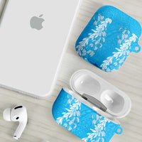 Puakenikeni and Maile Lei AirPods Case Blue Double Strand Lei - Polynesian Pride