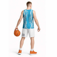 Puakenikeni and Maile Lei Basketball Jersey Blue Double Strand Lei LT9 - Polynesian Pride
