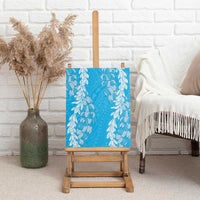 Puakenikeni and Maile Lei Canvas Wall Art Blue Double Strand Lei LT9 - Polynesian Pride