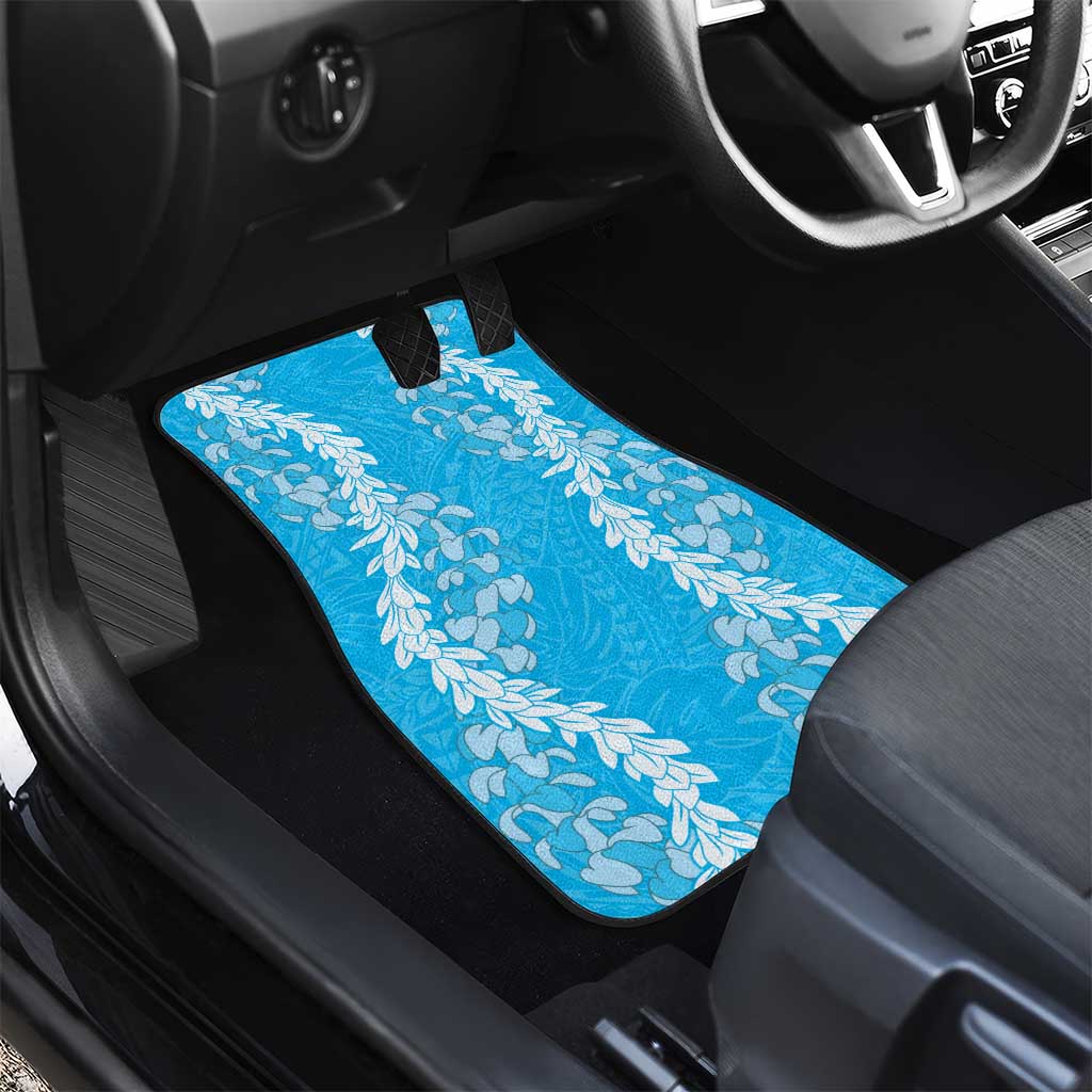 Puakenikeni and Maile Lei Car Mats Blue Double Strand Lei LT9 - Polynesian Pride