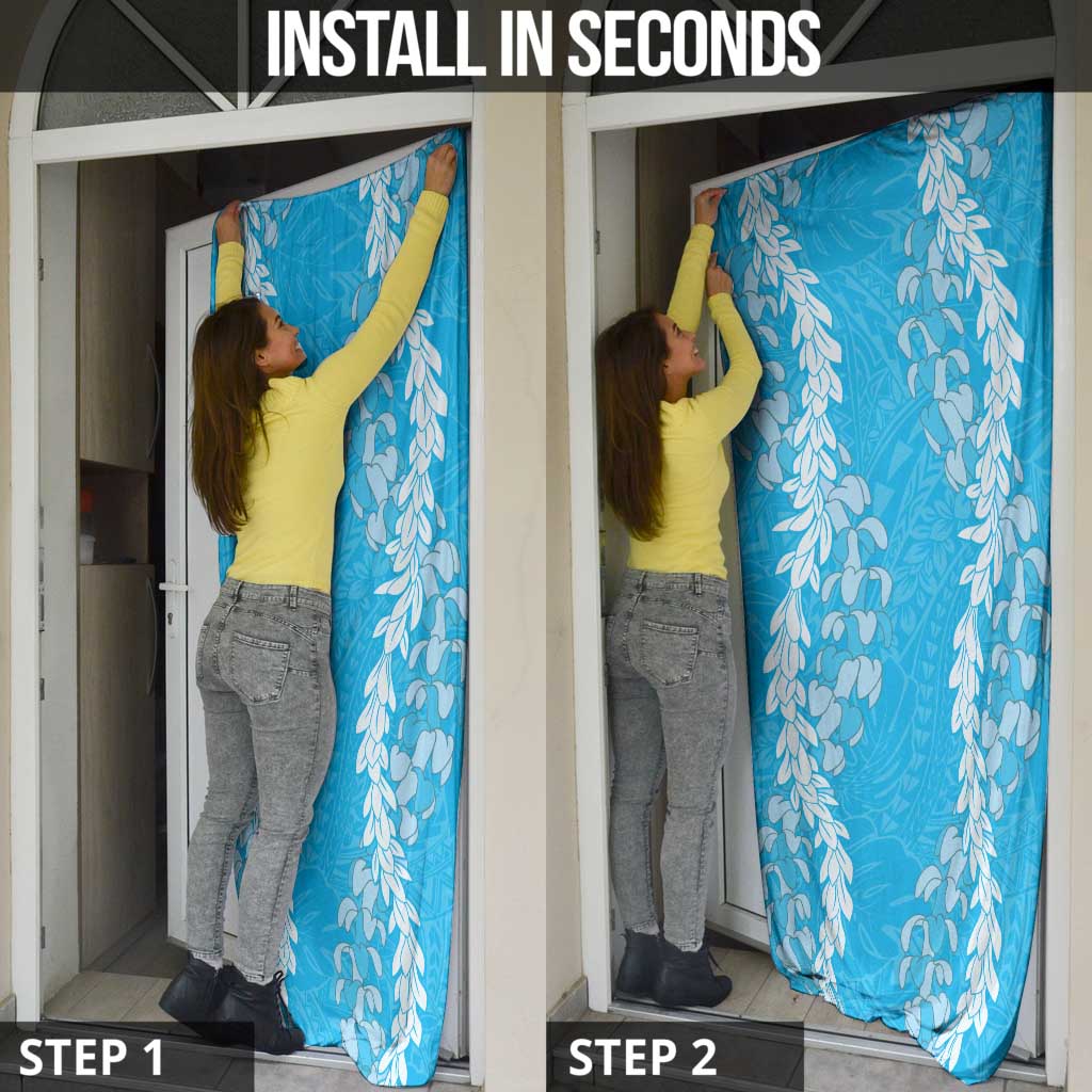 Puakenikeni and Maile Lei Door Cover Blue Double Strand Lei LT9 - Polynesian Pride