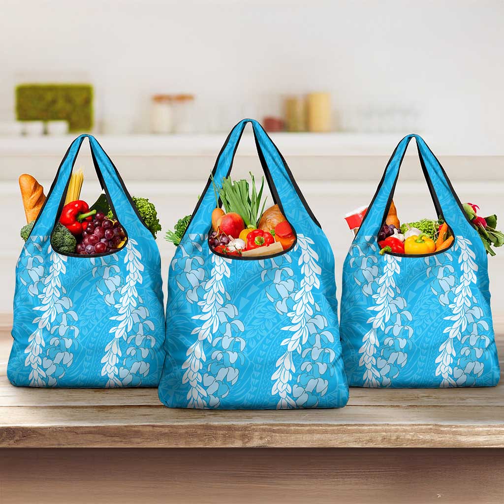 Puakenikeni and Maile Lei Grocery Bag Blue Double Strand Lei LT9 3-pack One Size Blue - Polynesian Pride