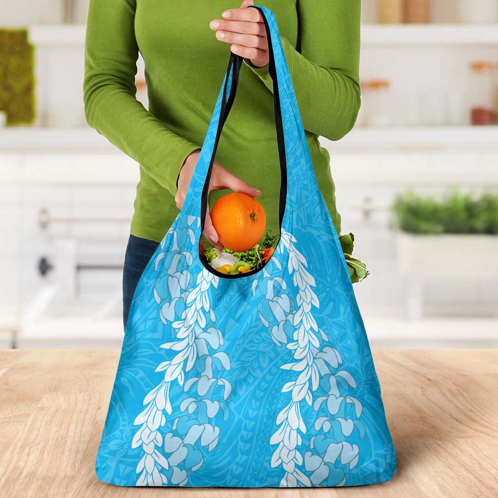 Puakenikeni and Maile Lei Grocery Bag Blue Double Strand Lei LT9 - Polynesian Pride