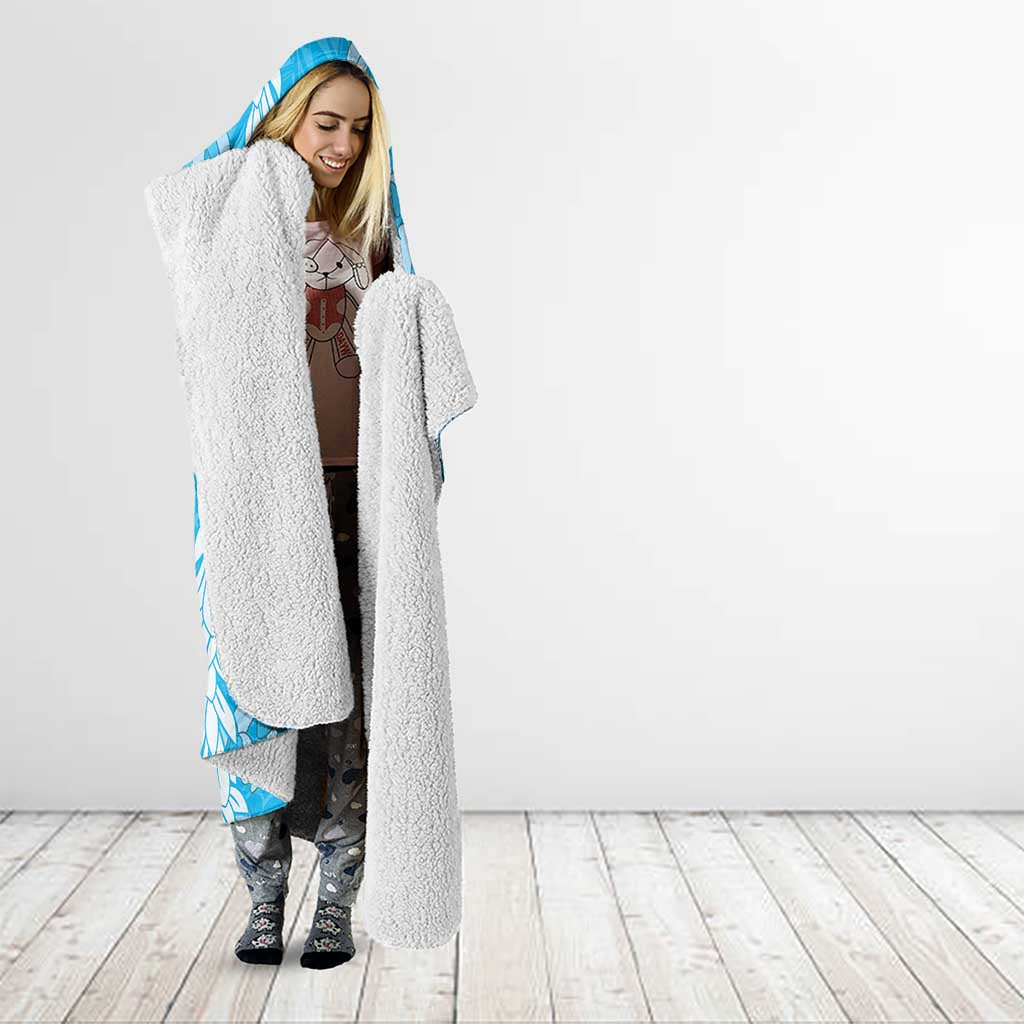 Puakenikeni and Maile Lei Hooded Blanket Blue Double Strand Lei LT9 - Polynesian Pride