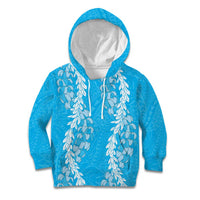 Puakenikeni and Maile Lei Kid Hoodie Blue Double Strand Lei
