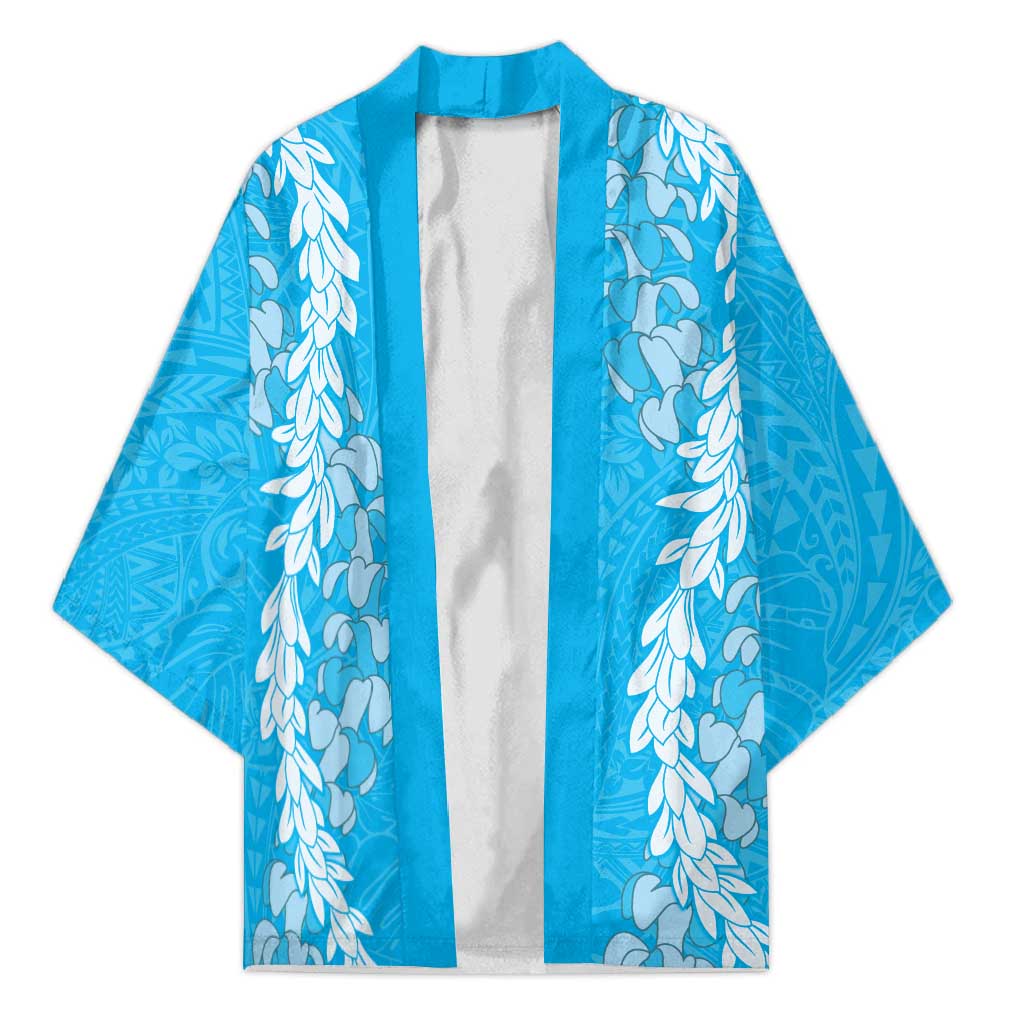 Puakenikeni and Maile Lei Kimono Blue Double Strand Lei LT9 Unisex Blue - Polynesian Pride