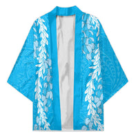 Puakenikeni and Maile Lei Kimono Blue Double Strand Lei LT9 Unisex Blue - Polynesian Pride