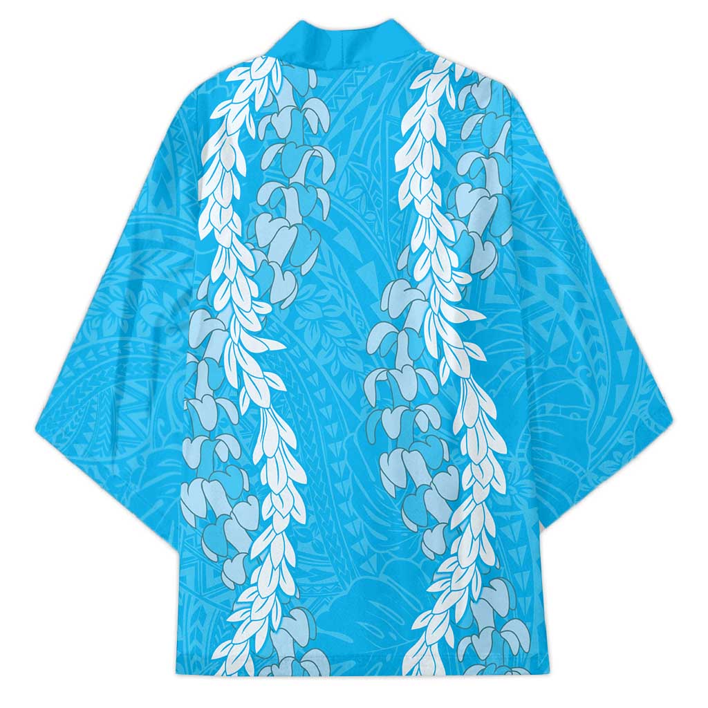 Puakenikeni and Maile Lei Kimono Blue Double Strand Lei LT9 - Polynesian Pride