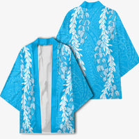Puakenikeni and Maile Lei Kimono Blue Double Strand Lei LT9 - Polynesian Pride