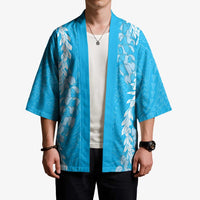 Puakenikeni and Maile Lei Kimono Blue Double Strand Lei LT9 - Polynesian Pride