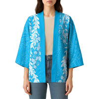 Puakenikeni and Maile Lei Kimono Blue Double Strand Lei LT9 - Polynesian Pride