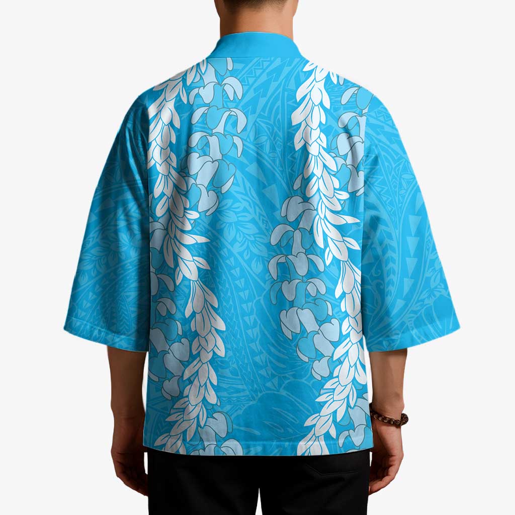 Puakenikeni and Maile Lei Kimono Blue Double Strand Lei LT9 - Polynesian Pride