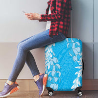 Puakenikeni and Maile Lei Luggage Cover Blue Double Strand Lei