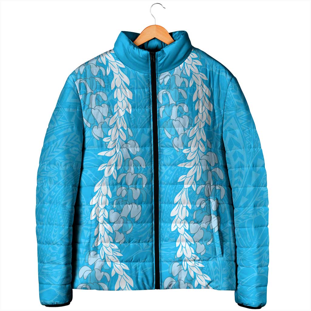 Puakenikeni and Maile Lei Padded Jacket Blue Double Strand Lei LT9 - Polynesian Pride