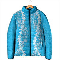 Puakenikeni and Maile Lei Padded Jacket Blue Double Strand Lei LT9 - Polynesian Pride