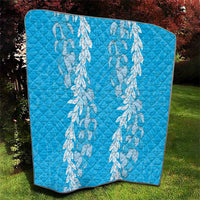 Puakenikeni and Maile Lei Quilt Blue Double Strand Lei