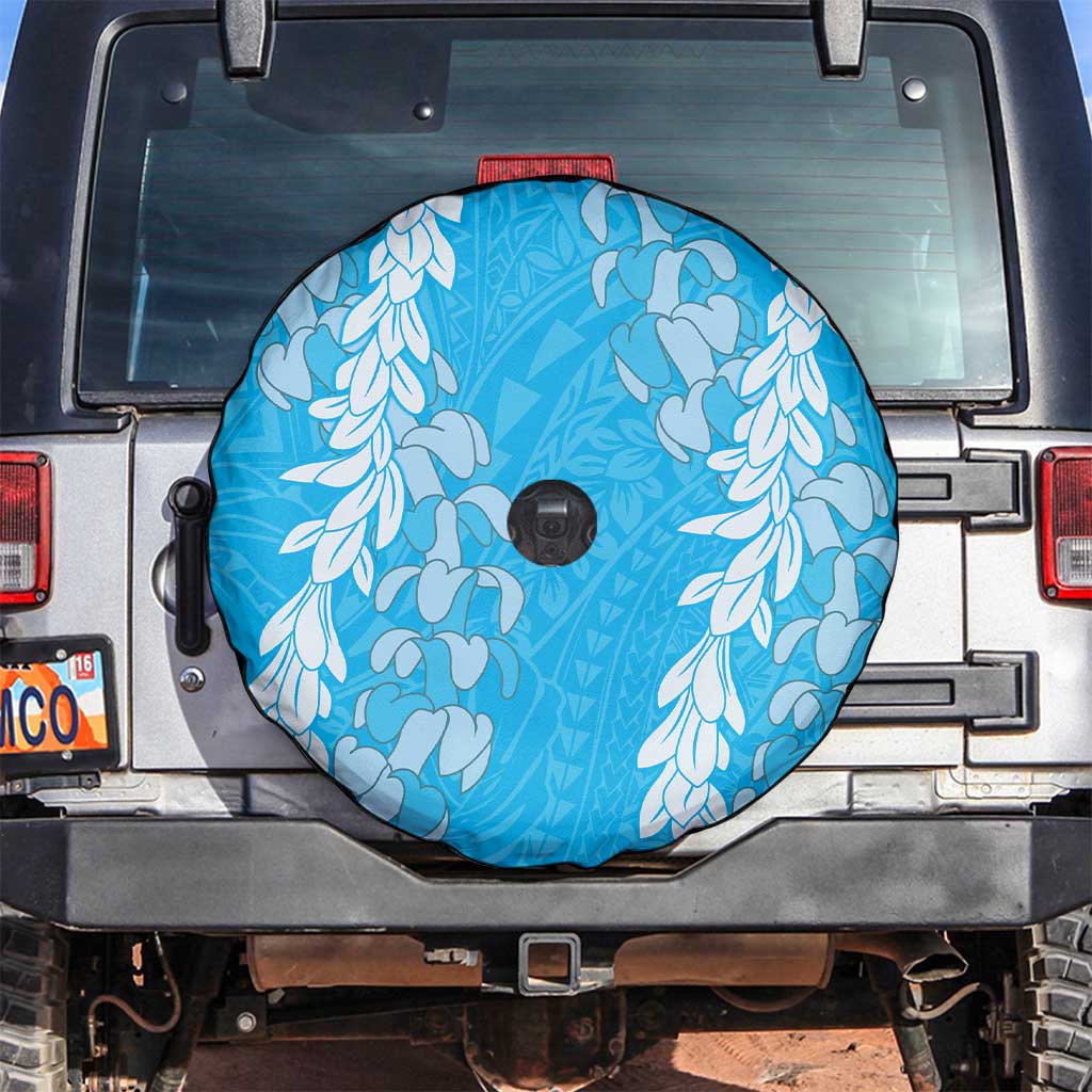 Puakenikeni and Maile Lei Spare Tire Cover Blue Double Strand Lei