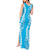 Puakenikeni and Maile Lei Tank Maxi Dress Blue Double Strand Lei