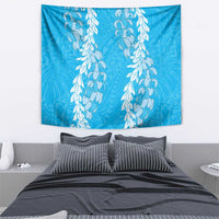 Puakenikeni and Maile Lei Tapestry Blue Double Strand Lei