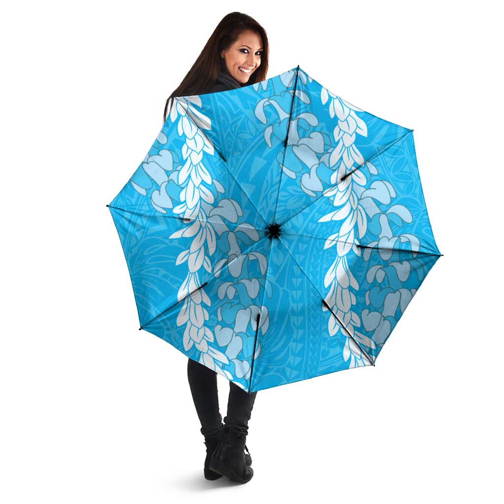 Puakenikeni and Maile Lei Umbrella Blue Double Strand Lei LT9 - Polynesian Pride