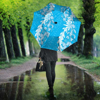 Puakenikeni and Maile Lei Umbrella Blue Double Strand Lei LT9 - Polynesian Pride