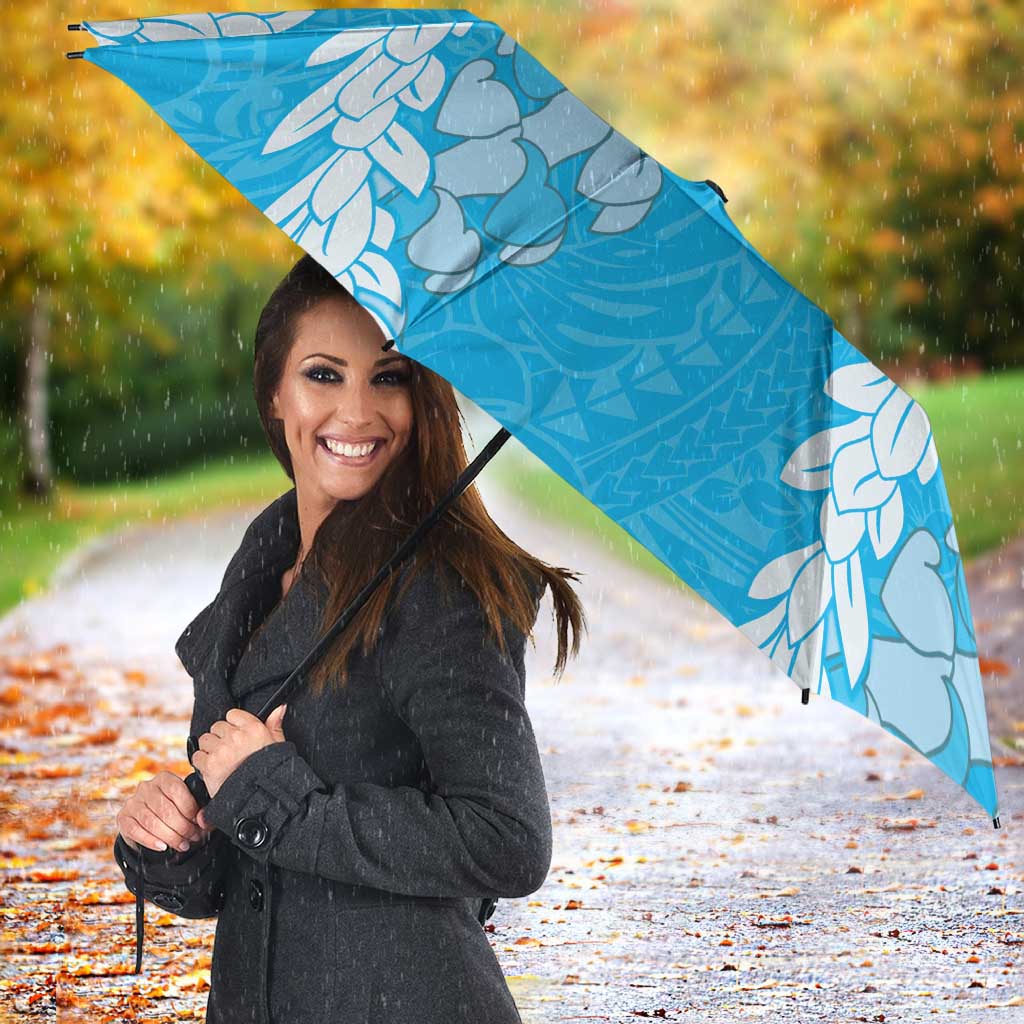 Puakenikeni and Maile Lei Umbrella Blue Double Strand Lei LT9 - Polynesian Pride