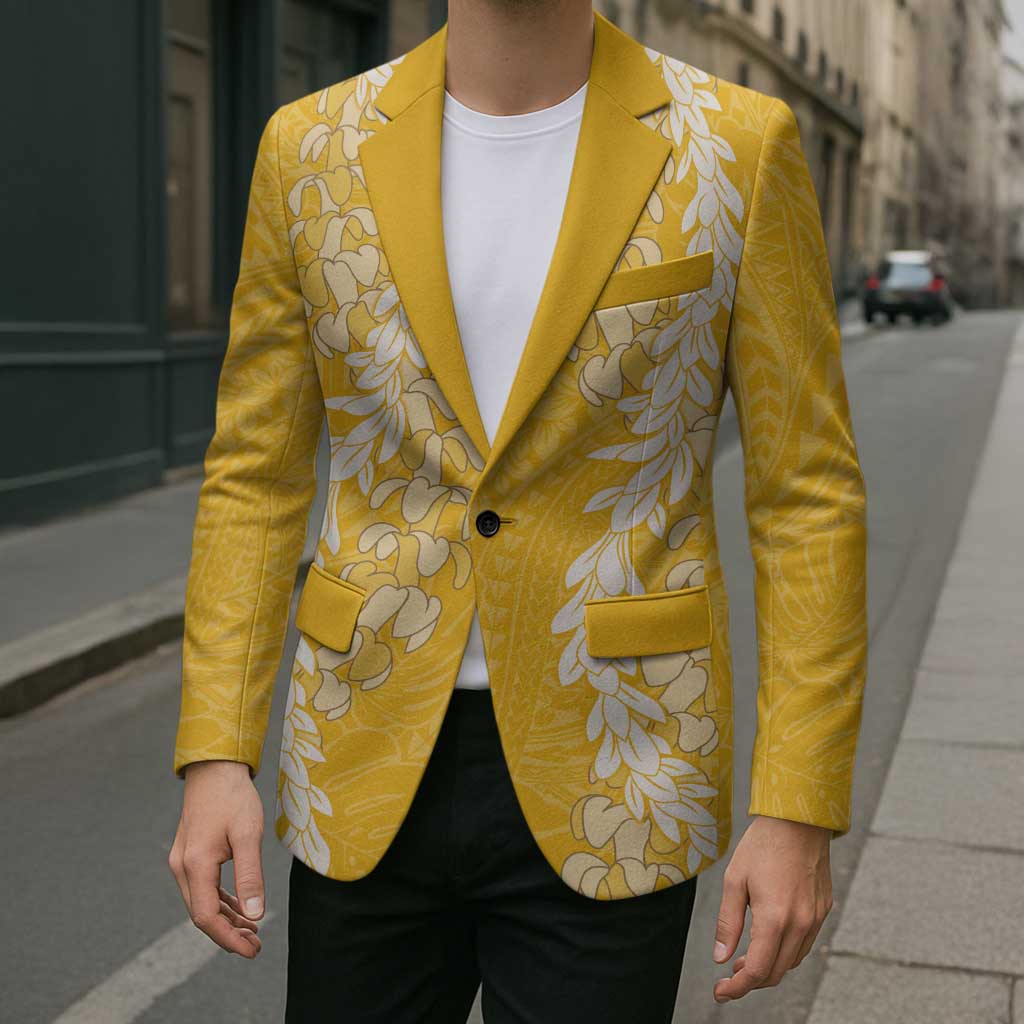 Puakenikeni and Maile Lei Blazer Gold Double Strand Lei - Polynesian Pride