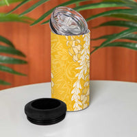 Puakenikeni and Maile Lei 4 in 1 Can Cooler Tumbler Gold Double Strand Lei LT9 - Polynesian Pride