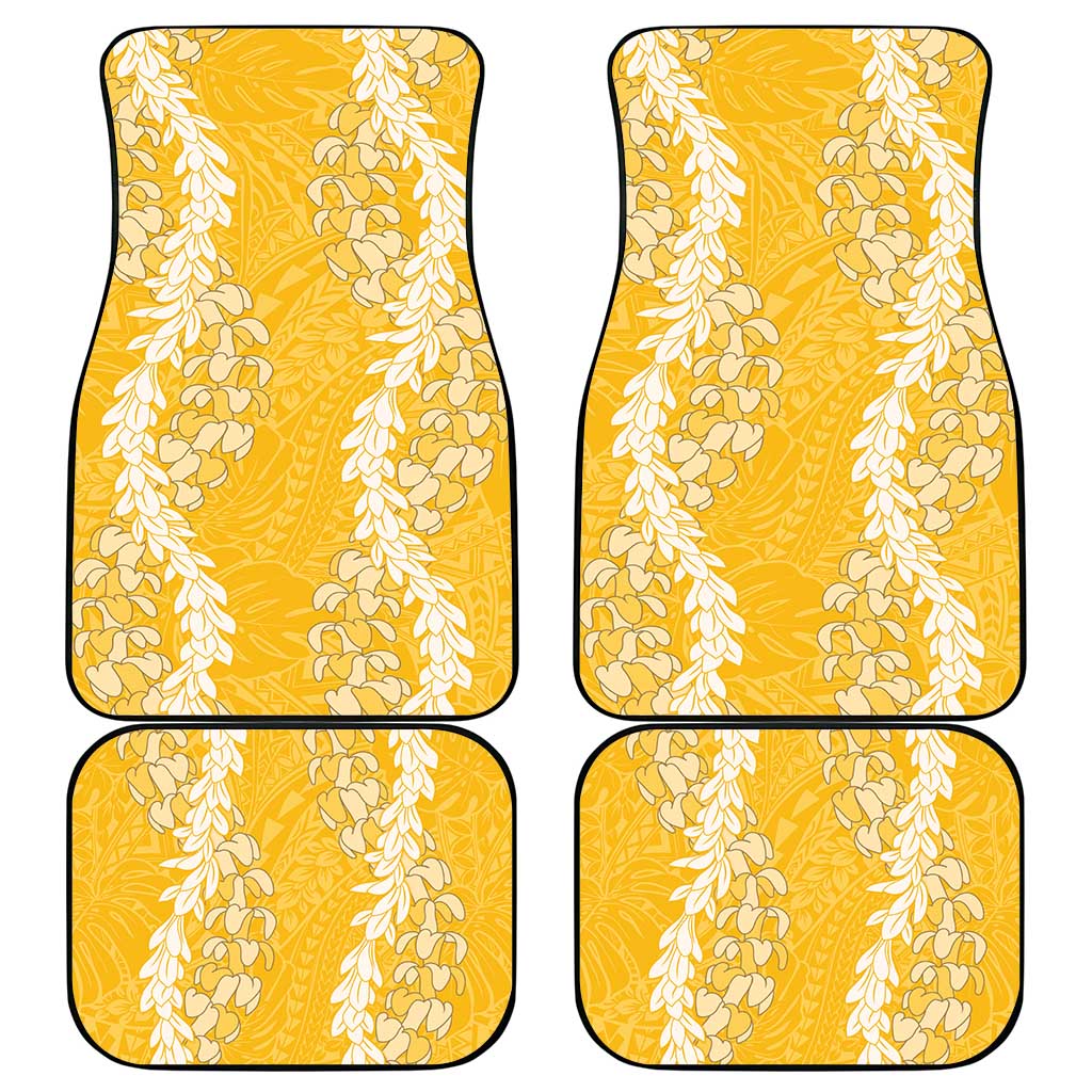 Puakenikeni and Maile Lei Car Mats Gold Double Strand Lei LT9 - Polynesian Pride