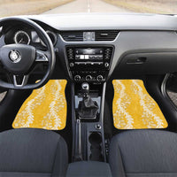Puakenikeni and Maile Lei Car Mats Gold Double Strand Lei LT9 Set 2pcs - Front Gold - Polynesian Pride