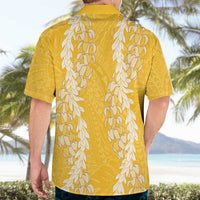Puakenikeni and Maile Lei Hawaiian Shirt Gold Double Strand Lei LT9 - Polynesian Pride