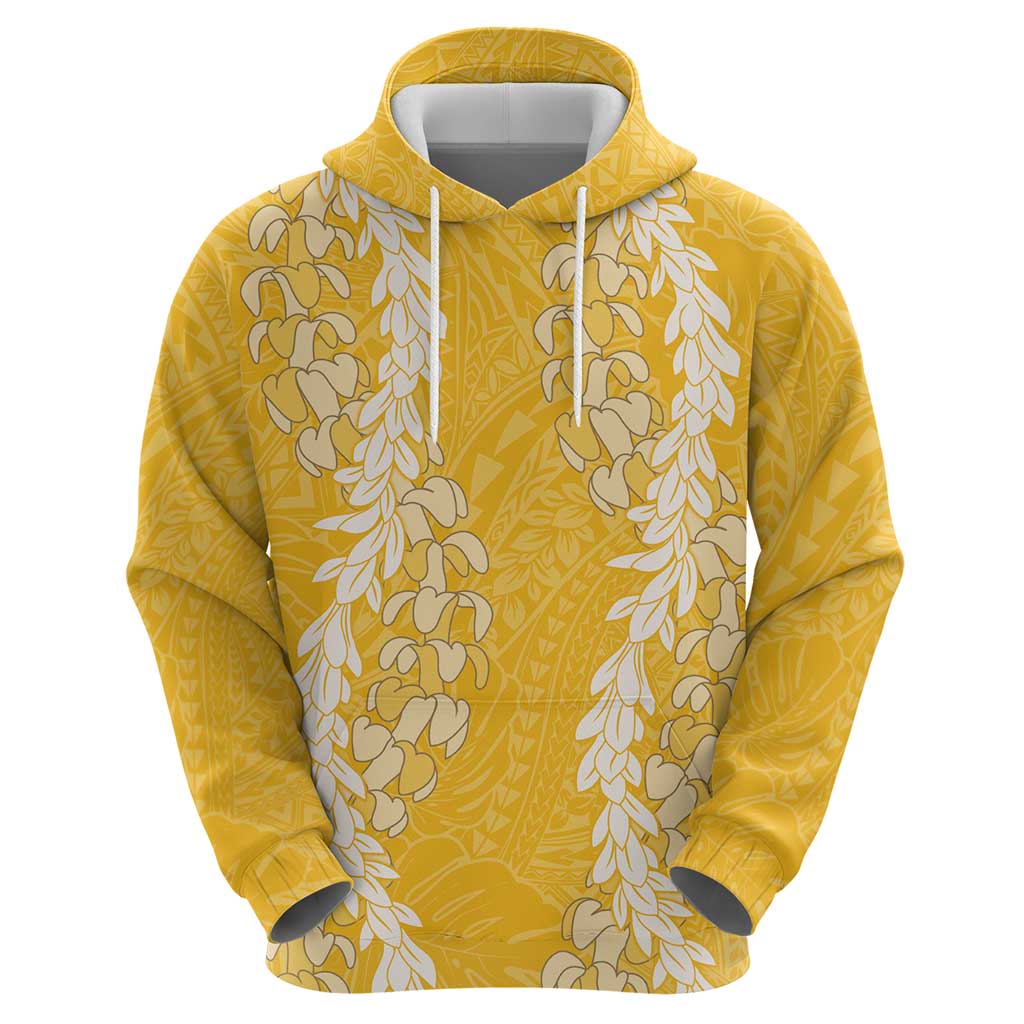 Puakenikeni and Maile Lei Hoodie Gold Double Strand Lei