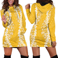 Puakenikeni and Maile Lei Hoodie Dress Gold Double Strand Lei LT9 - Polynesian Pride
