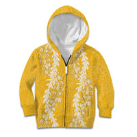 Puakenikeni and Maile Lei Kid Hoodie Gold Double Strand Lei