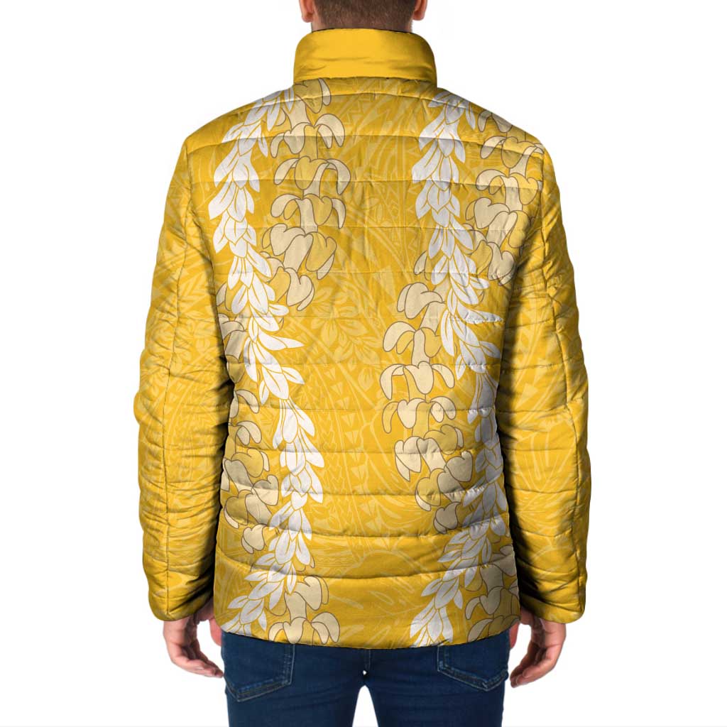 Puakenikeni and Maile Lei Padded Jacket Gold Double Strand Lei LT9 - Polynesian Pride