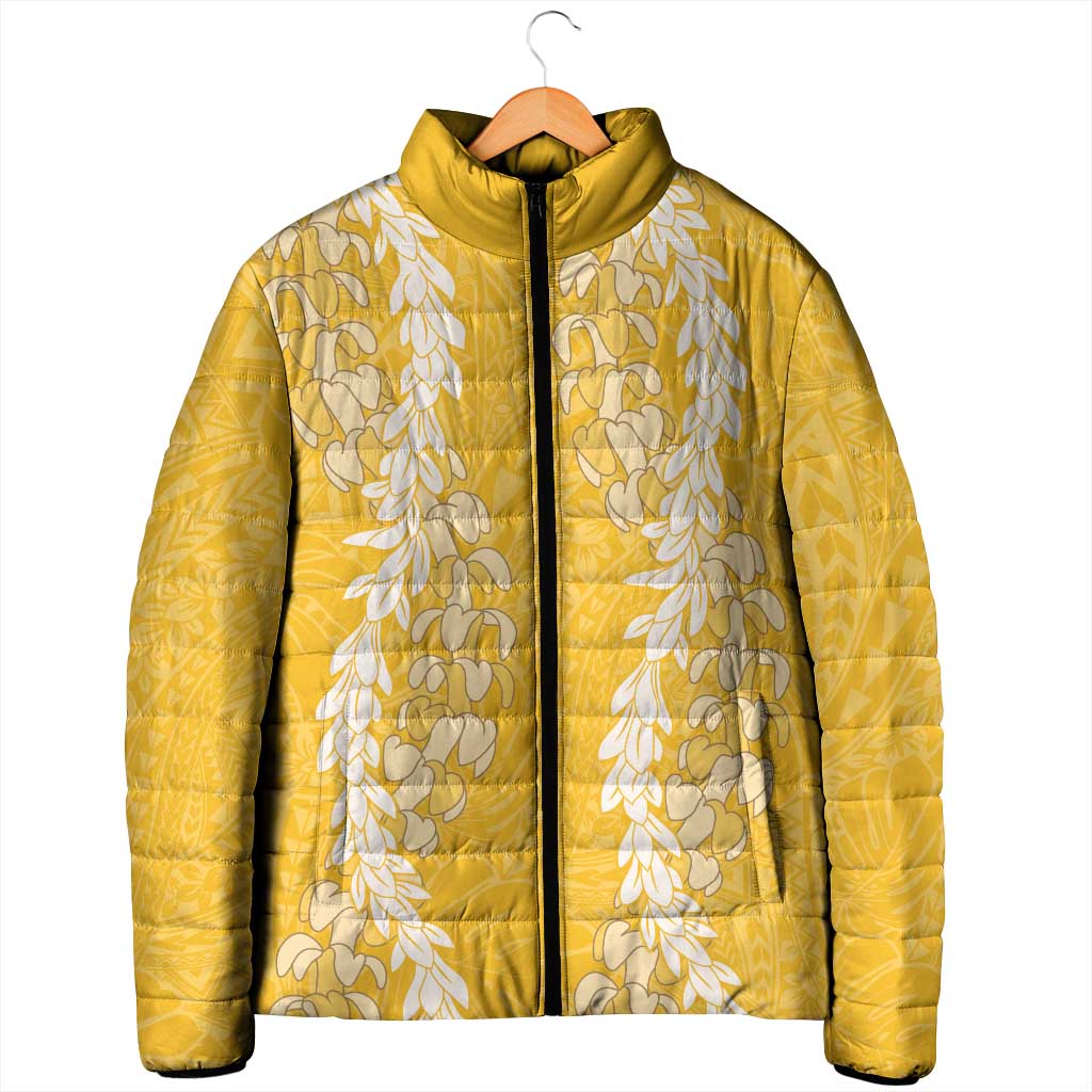 Puakenikeni and Maile Lei Padded Jacket Gold Double Strand Lei LT9 - Polynesian Pride