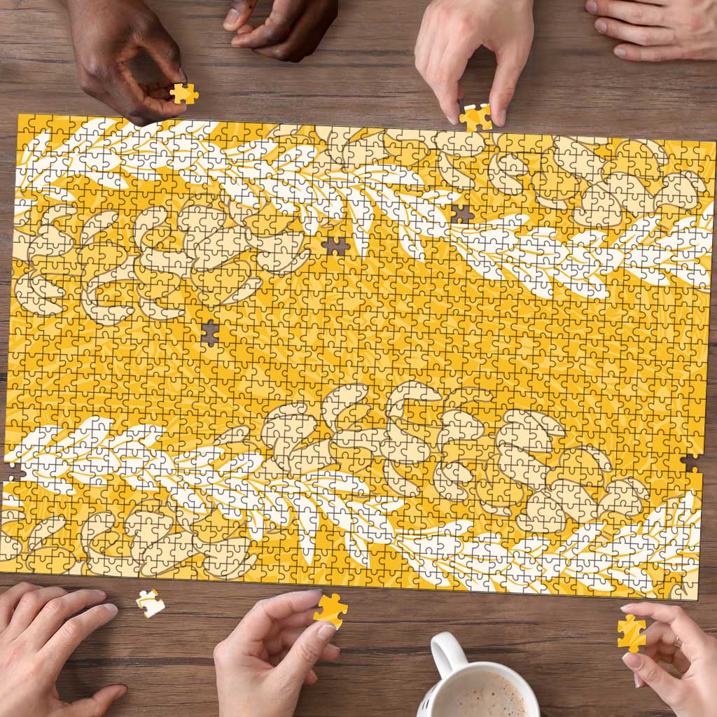 Puakenikeni and Maile Lei Puzzle Gold Double Strand Lei LT9 - Polynesian Pride