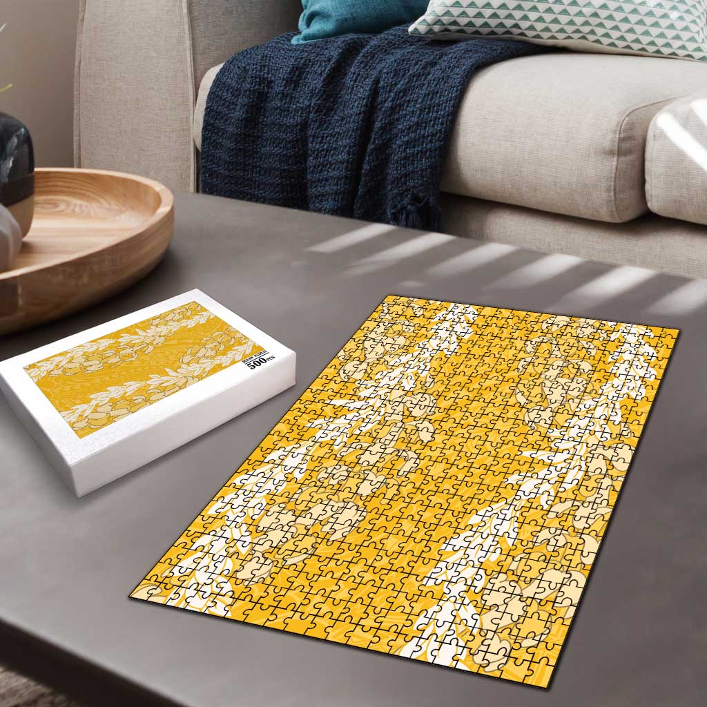 Puakenikeni and Maile Lei Puzzle Gold Double Strand Lei LT9 - Polynesian Pride