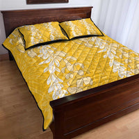Puakenikeni and Maile Lei Quilt Bed Set Gold Double Strand Lei LT9 - Polynesian Pride