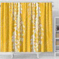 Puakenikeni and Maile Lei Shower Curtain Gold Double Strand Lei