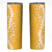 Puakenikeni and Maile Lei Skinny Tumbler Gold Double Strand Lei