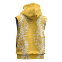 Puakenikeni and Maile Lei Sleeveless Hoodie Gold Double Strand Lei - Polynesian Pride