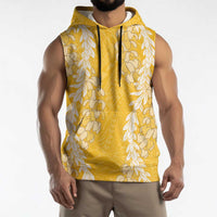 Puakenikeni and Maile Lei Sleeveless Hoodie Gold Double Strand Lei - Polynesian Pride
