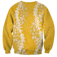 Puakenikeni and Maile Lei Sweatshirt Gold Double Strand Lei LT9 - Polynesian Pride