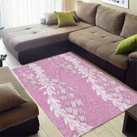 Puakenikeni and Maile Lei Area Rug Pink Double Strand Lei