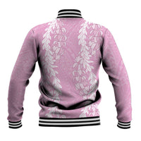 Puakenikeni and Maile Lei Baseball Jacket Pink Double Strand Lei LT9 - Polynesian Pride