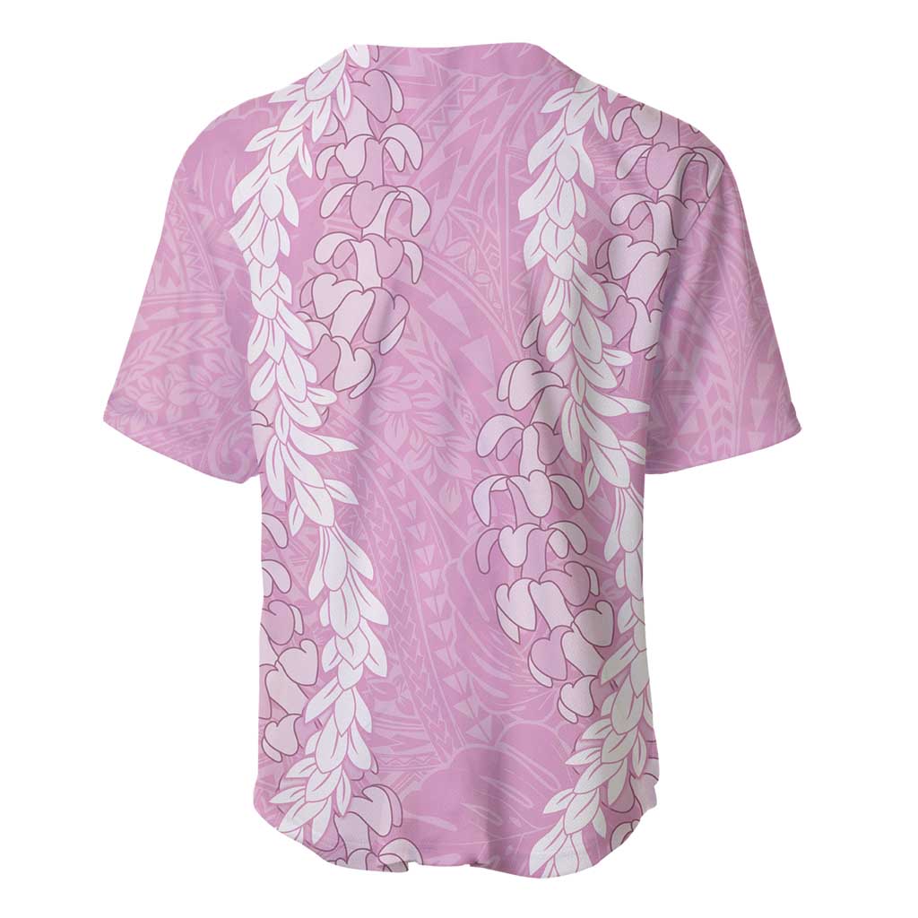 Puakenikeni and Maile Lei Baseball Jersey Pink Double Strand Lei