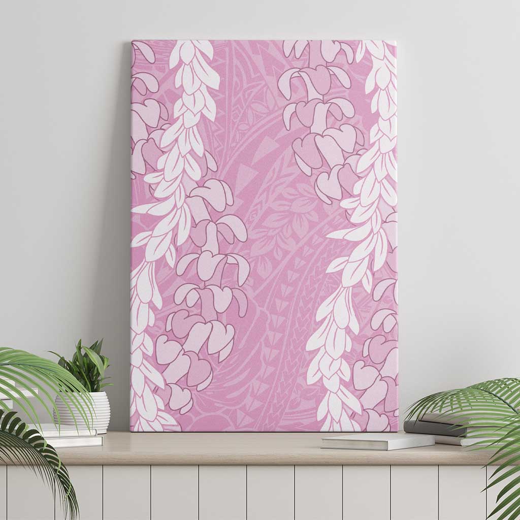 Puakenikeni and Maile Lei Canvas Wall Art Pink Double Strand Lei LT9 - Polynesian Pride