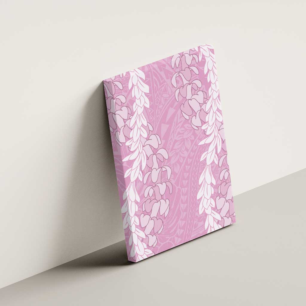 Puakenikeni and Maile Lei Canvas Wall Art Pink Double Strand Lei LT9 - Polynesian Pride
