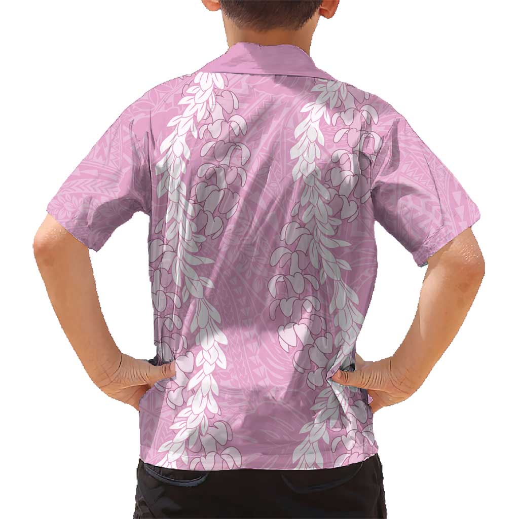 Puakenikeni and Maile Lei Hawaiian Shirt Pink Double Strand Lei